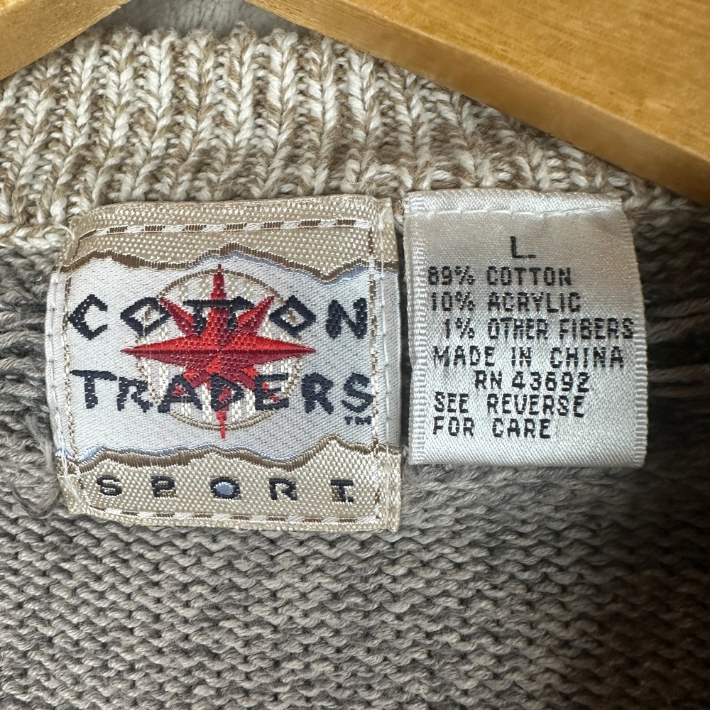 Cotton Traders Sport Mens Golf Intarsia V-Neck Sweater Grey Argyle Large Vintage - Picture 2 of 8